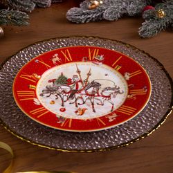 ТАРЕЛКА ОБЕДЕННАЯ LEFARD "ЧАСЫ" 20,5 СМ КРАСНАЯ (КОР=18ШТ.)