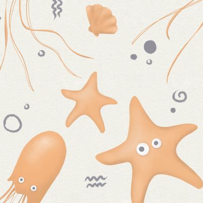 Морской принт. Лето, пляж, медуза, звезды от DatsenCreate