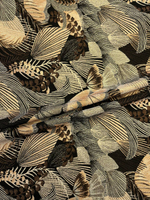 Жаккард хлопок с п/э и люрексом разноцветный с растительным принтом