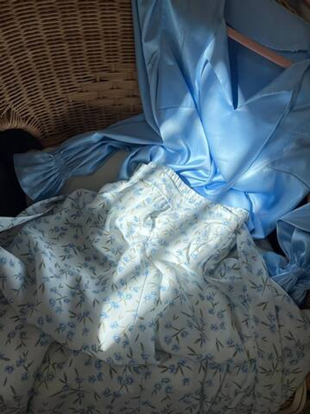 Блуза шелк голубой