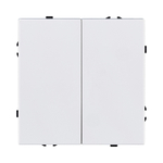 Выключатель 2-клавишный проходной 10А/250В, белый глянцевый Kollinger Eclipse EC-005WG