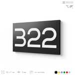 Номер на дверь 322, табличка на дверь для офиса, квартиры, кабинета, аудитории, склада, черная 120х70 мм, Айдентика Технолоджи