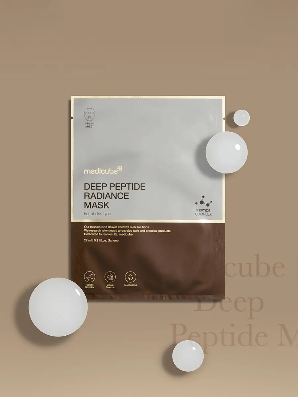 Medicube Омолаживающая тканевая маска с пептидами для сияния кожи Deep Peptide Radiance Mask 27 гр