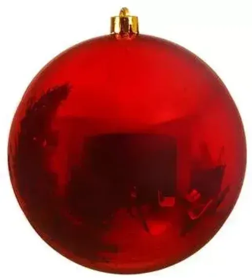 Пластиковый шар 140 мм., красный, глянцевый, Kaemingk (022262)