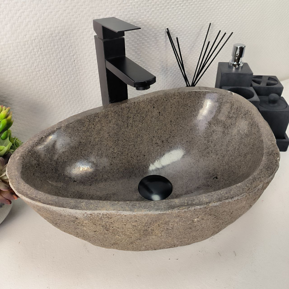 Раковина из речного камня RS-64943 45*32*15 0856