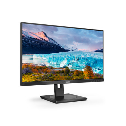 Монитор жидкокристаллический Philips Монитор LCD 23.8'' [16:9] 1920х1080(FHD) IPS, nonGLARE, 250cd/m2, H178°/V178°, 1000:1, 50M:1, 16.7M, 4ms, VGA, DVI, HDMI, DP, USB-Hub, Height adj, Tilt, Swivel, Speakers, 3Y, Black