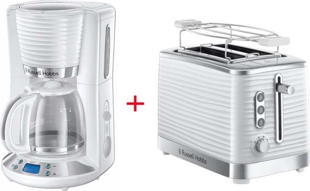 Кофеварка капельная Russell Hobbs 24390-56 белый + Тостер 24370-56