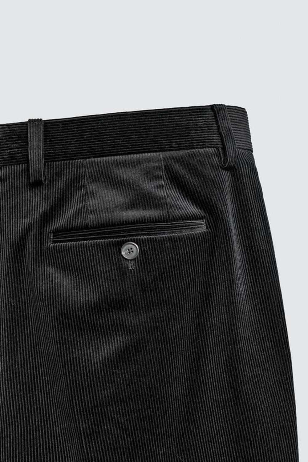 ZARA ВЕЛЬВЕТОВЫЕ КОСТЮМНЫЕ БРЮКИ, ЧЕРНЫЙ