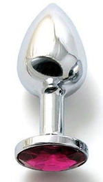 Анальная пробка BUTT PLUG  Small с рубиновым кристаллом