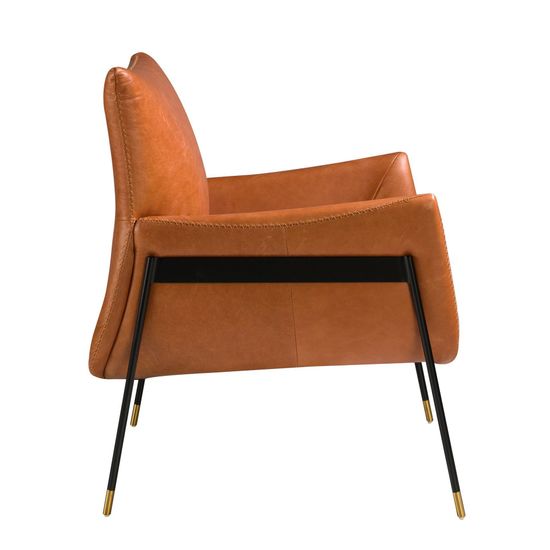 Кресло 5091/KF-A002-M2851 кожаное с черными стальными ножками Испания 