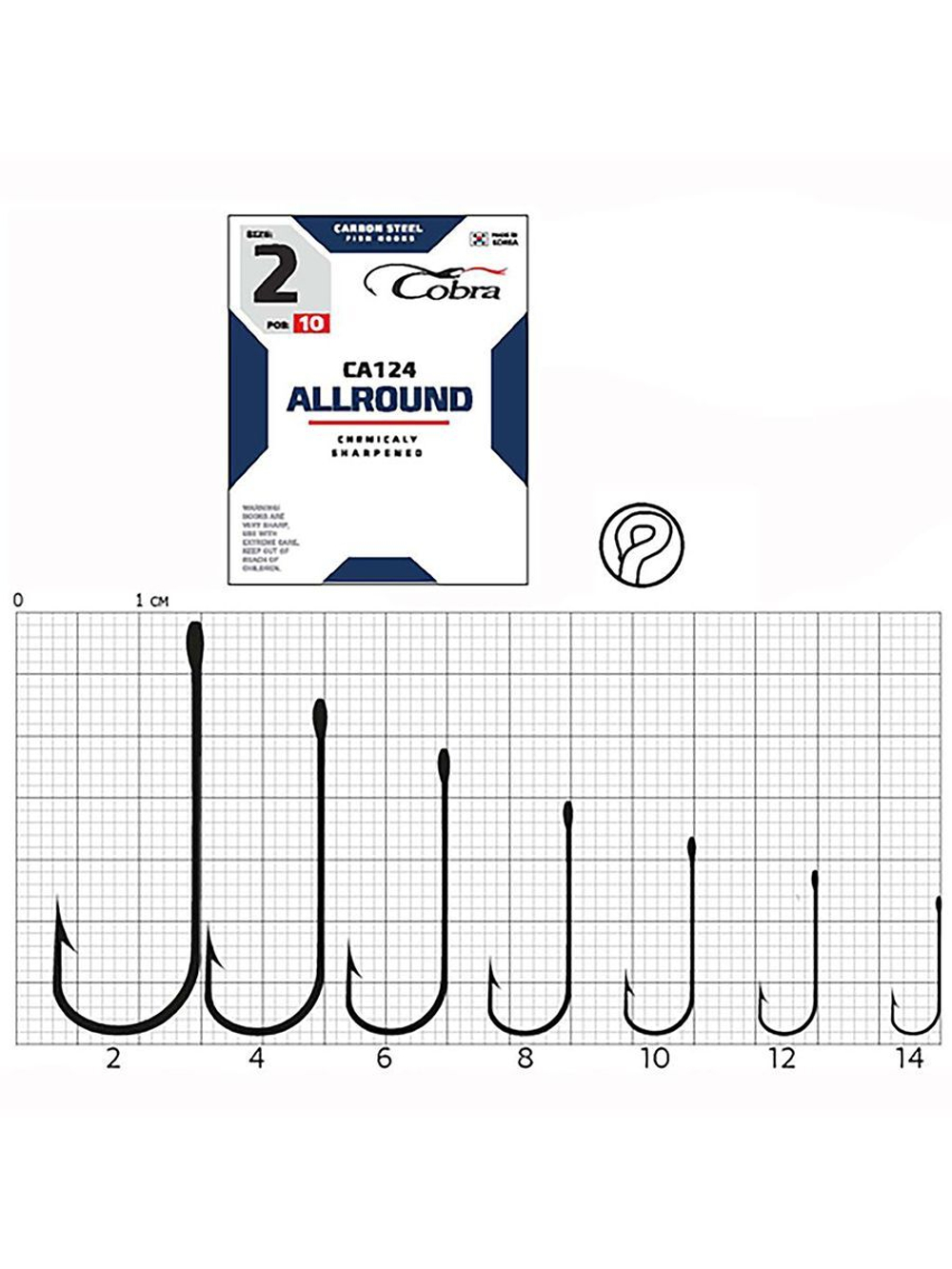 Крючки Cobra Allround ROUND серии CA124 размер 012 (упк.10шт.)