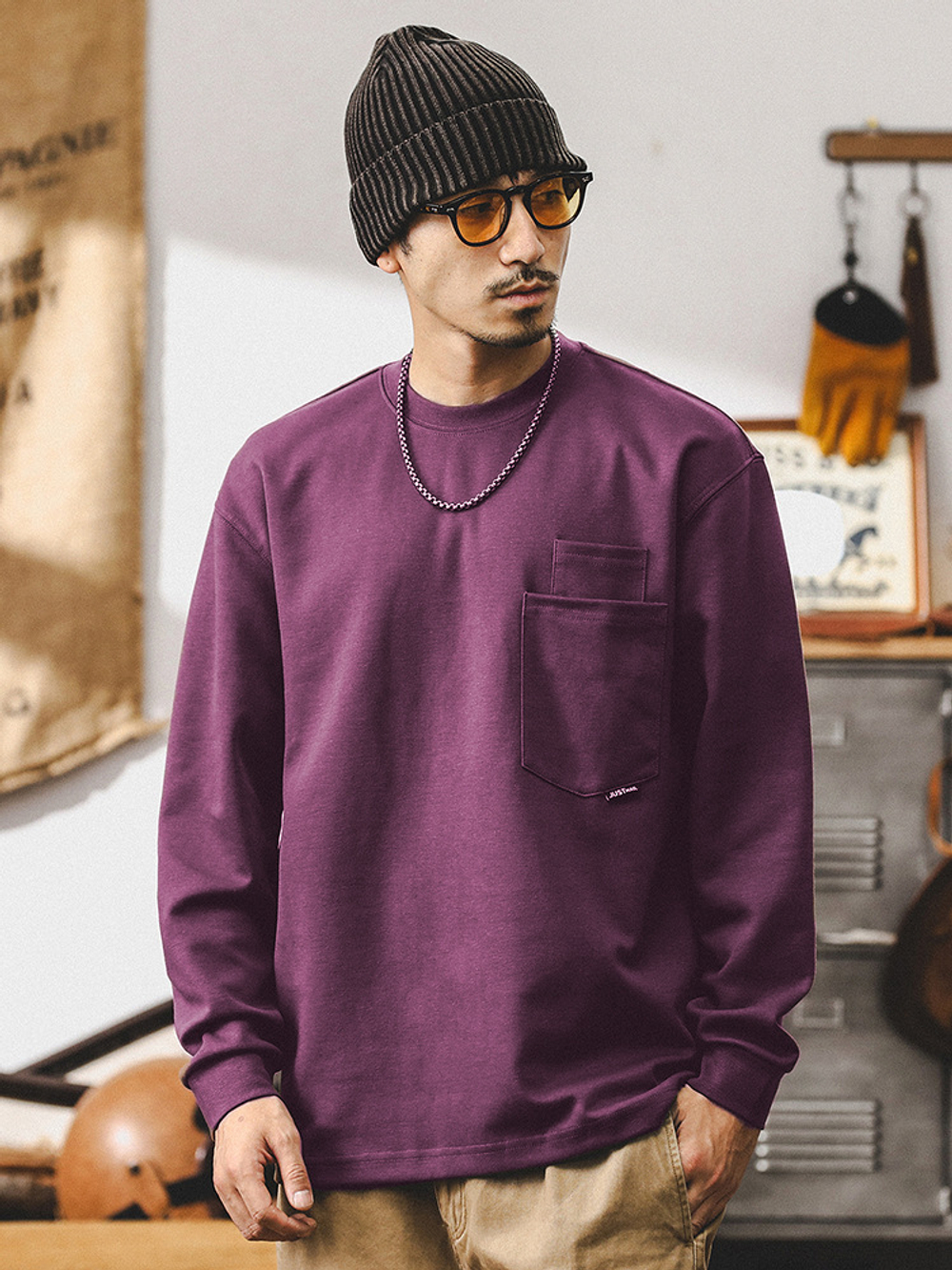 Американская футболка с длинным рукавом мужская сезон осенний