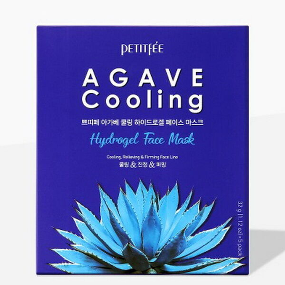 Охлаждающая гидрогелевая маска с экстрактом агавы Petitfee Agave Cooling Hydrogel Face Mask, 32г*1шт
