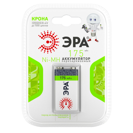 Аккумуляторы NiMH (никель-металлгидридные) ЭРА 9V-1BL 175mAh