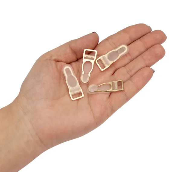 Застежки для чулок желтое золото 10 мм (4 шт)