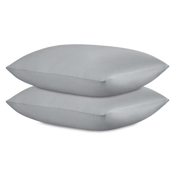 Набор наволочек из премиального сатина светло-серого цвета из коллекции essential, 70х70 см