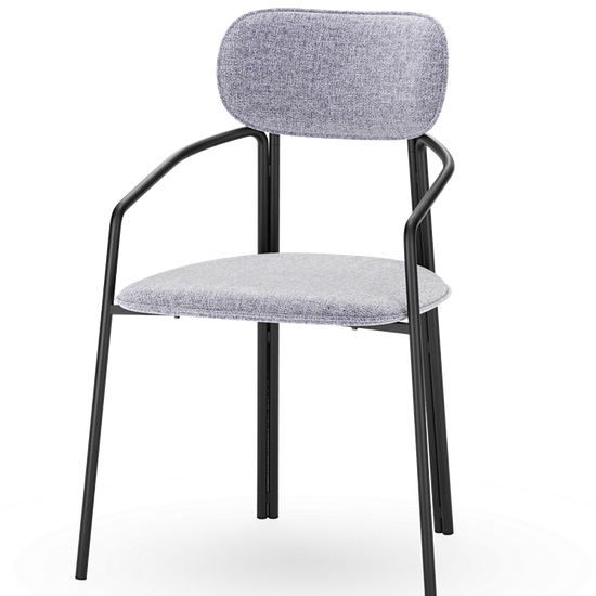 Стул ror, round, рогожка, черный/серый