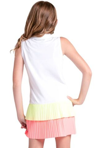 Теннисное платье Lucky in Love Match Pleated Polo - wihite