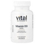 Vital Nutrients, Витамин D3, 5000 МЕ, 180 вегетарианских капсул