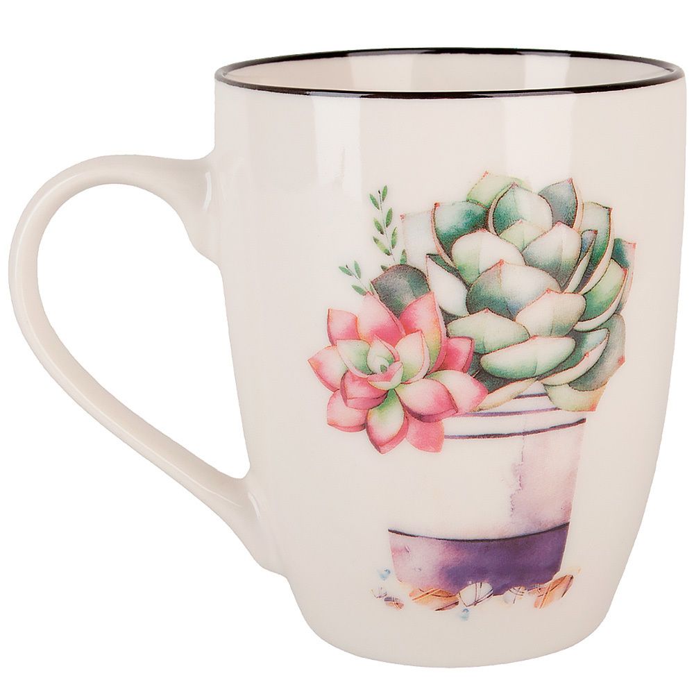 Кружка "Floristry" v=360мл (фарфор) (min12) (транспортная упаковка)