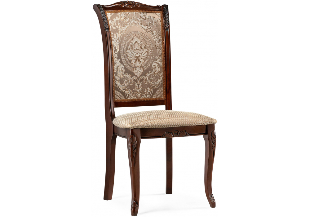 Стул деревянный Woodville Керия ткань бежевый, вишня, ножки коричневые