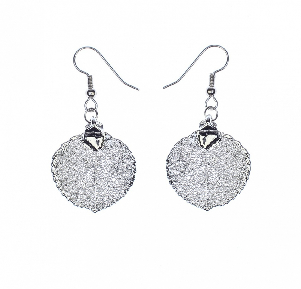 Серьги листья Ester Bijoux Осина LF30C-S BW