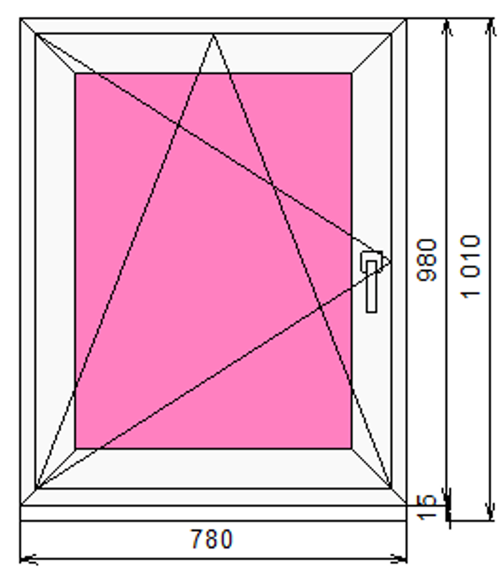 Пластиковое окно 980 х 780 ТермА Эко