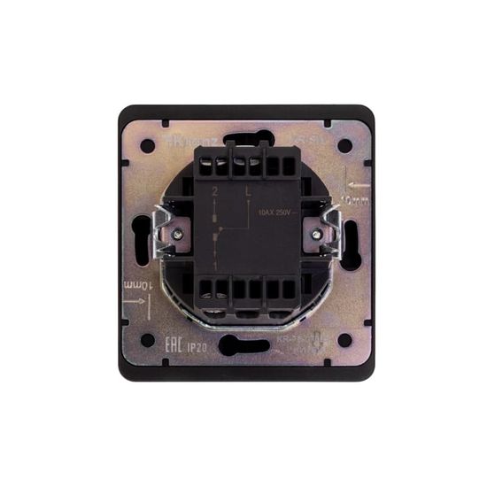 Выключатель ROUND 1 кл проходной (переключатель) 10А с/у оникс KRANZ