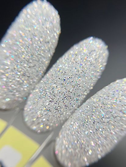 Блестки для дизайна ногтей Магический блеск №1 белый голографический