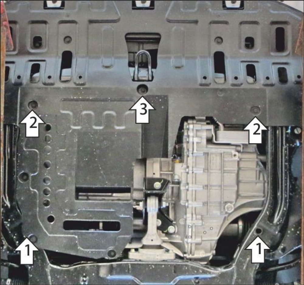 Защита стальная 2 мм Д, КПП Changan Eado Plus MOTODOR.77207