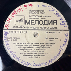 Винтажная виниловая пластинка LP Ион Суручану Ion Suruceanu, Ион Енаки Большое Солнце (СССР 1987)