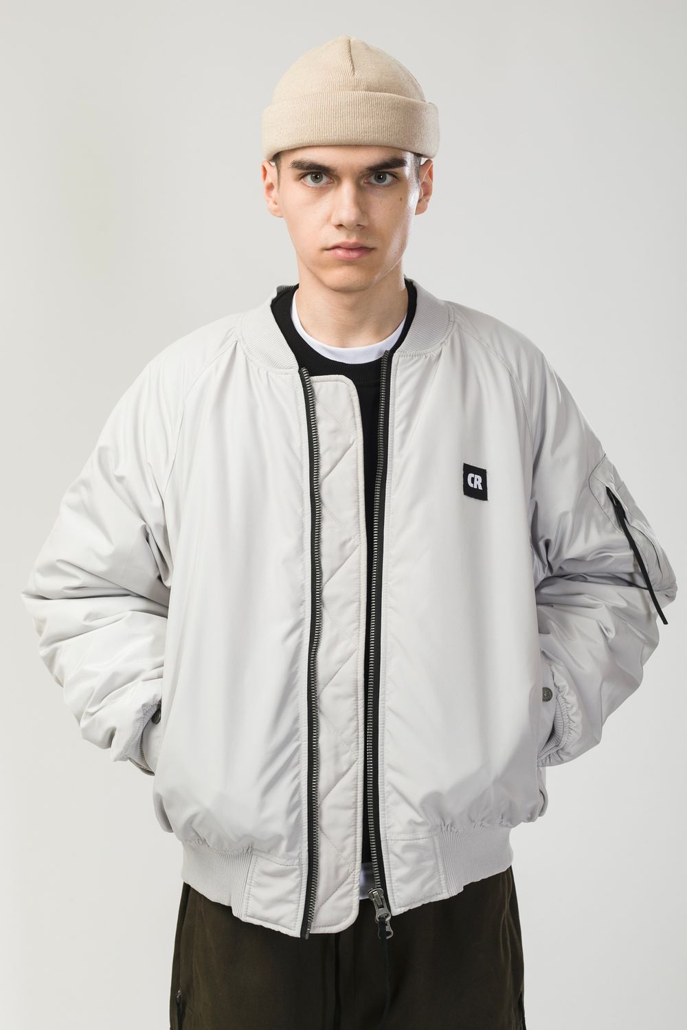 Бомбер CODERED Зимний Bomber Wide Пепельно-Светлая