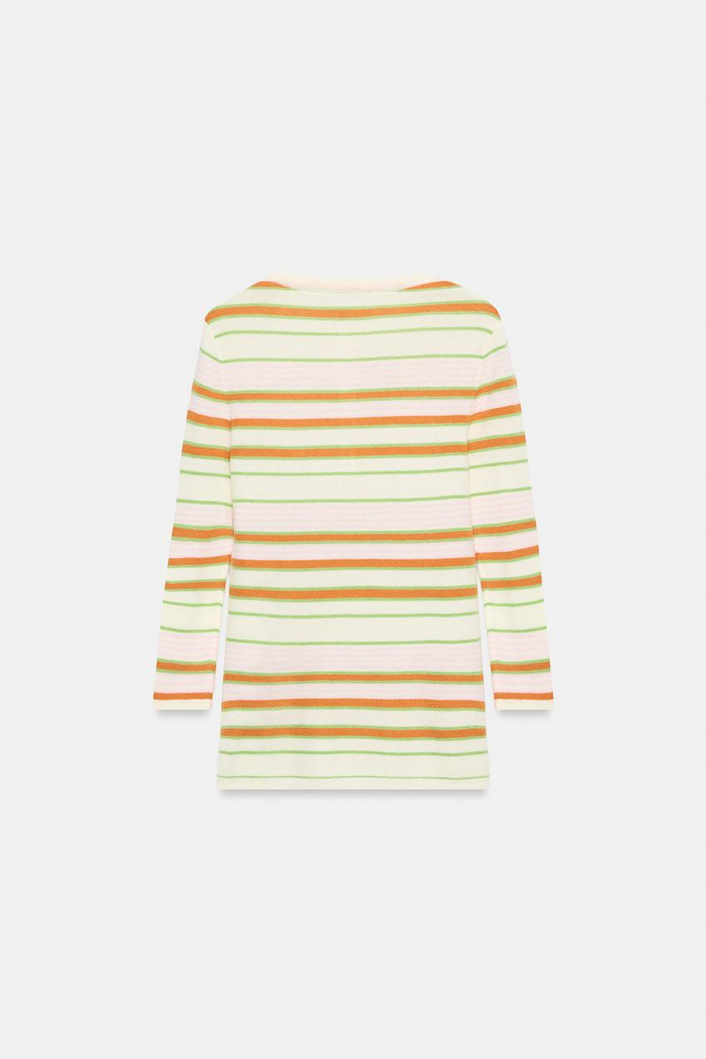 ZARA ДЖЕМПЕР ВЯЗАНЫЙ НА ПУГОВИЦАХ, ПОЛОСКИ