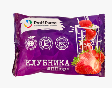 Пюре Клубника замороженное в саше 250 гр Proff Puree