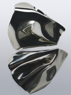 Massimo Dutti Серьги среднего размера с эффектом плиссе, серебряный