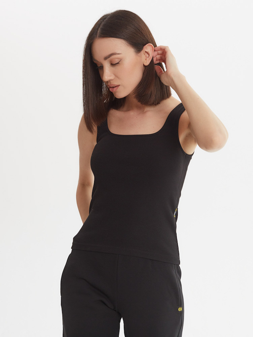 Хлопковая майка на толстых бретельках