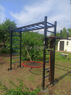 Монтаж уличной шведской стенки Sv Sport Рукоход (4 вертикальных столба)