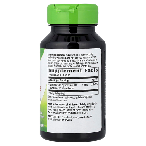 Nature's Way, витамин B6, 50 мг, 100 капсул