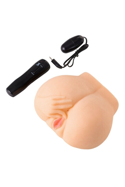 Упругая попка с вибрацией Juicy Pussy (10 режимов) (Цвет: телесный)