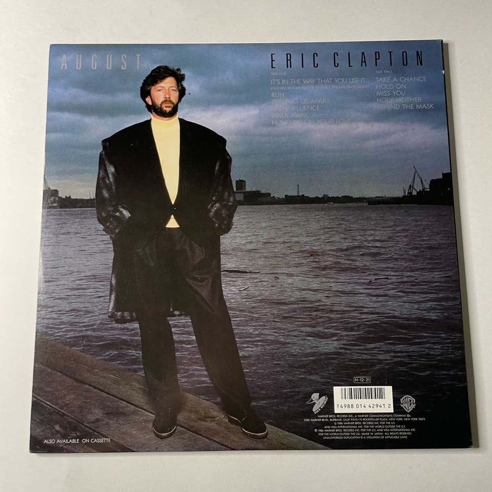 Винтажная виниловая пластинка LP Eric Clapton August (Japan 1986) (Obi) Take A Chance