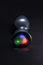 Анальная втулка серебряная со светодиодами Medium 8,8 см