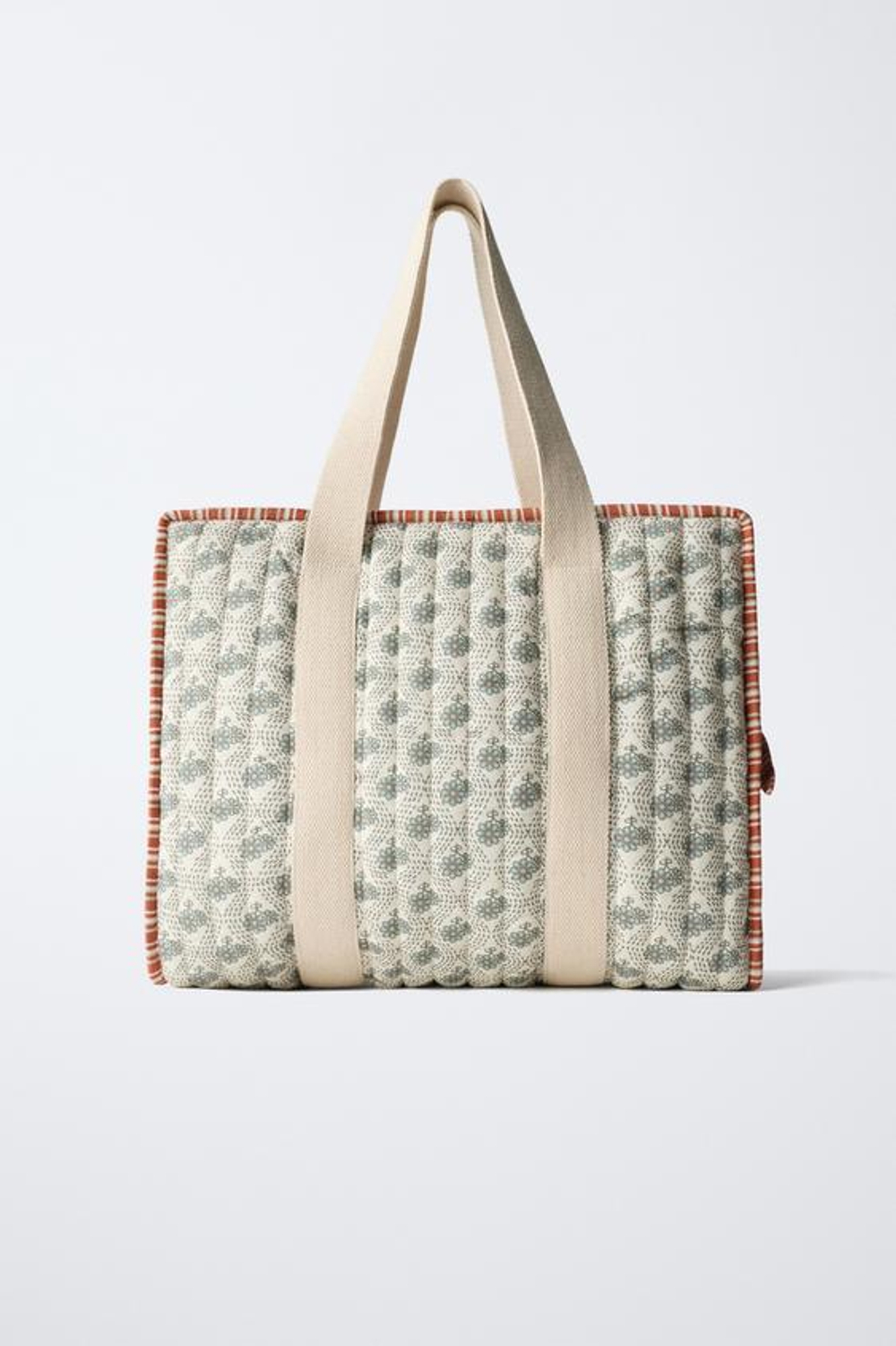 ZARA СУМКА ДЛЯ МАМ С ЦВЕТОЧНЫМ ПРИНТОМ, ЭКРЮ