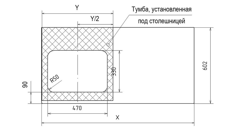 Столешница влагостойкая без выреза VELVEX Klaufs 120x60x1,6 раковина слева МДФ черная