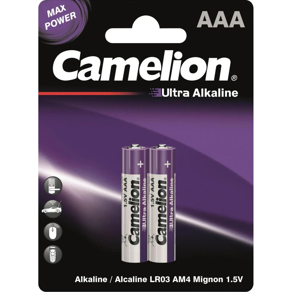 Батарейка Camelion Ultra 2шт/бл (LR03-BP2UT,  1,5В) (14983)