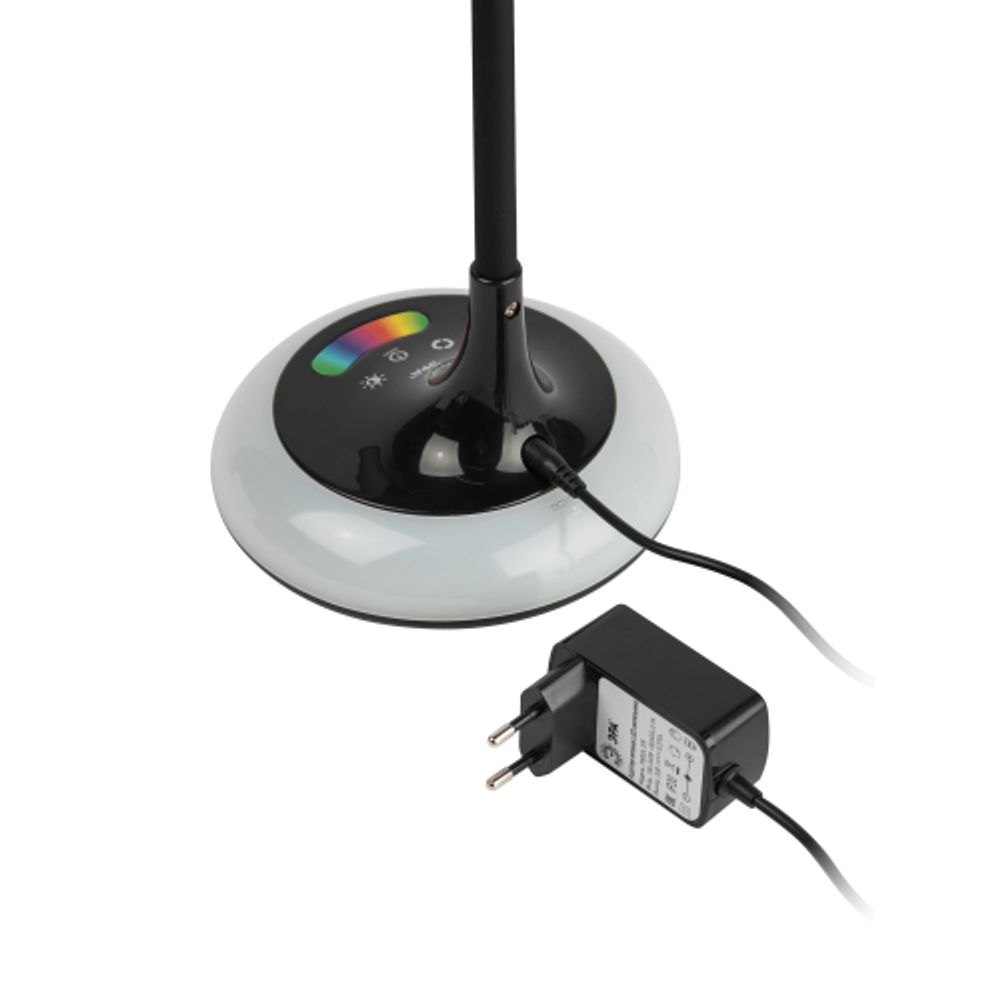 Настольный светильник ЭРА NLED-481-10W-BK светодиодный с RGB ночником черный