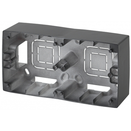 12-6102-05 ЭРА Коробка наклад. монтажа 2 поста, Эра12, антрацит