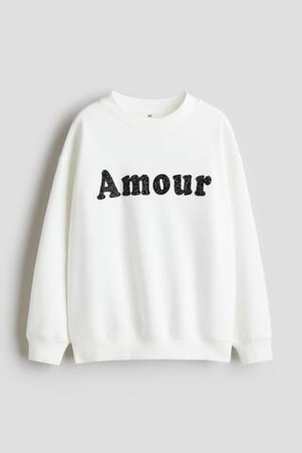 H&M Толстовка с принтом, белый