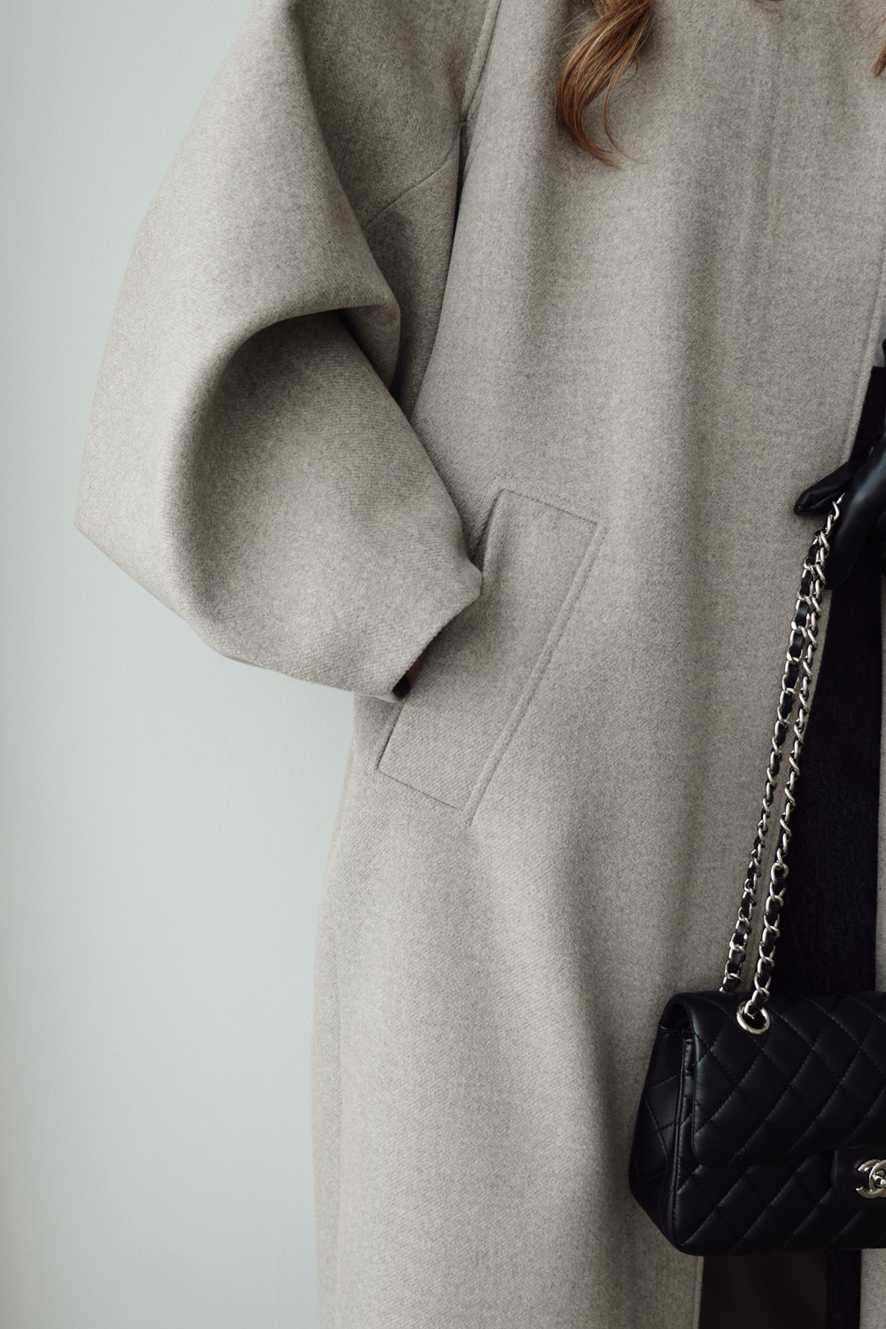 Пальто из шерсти с рукавами-буфами