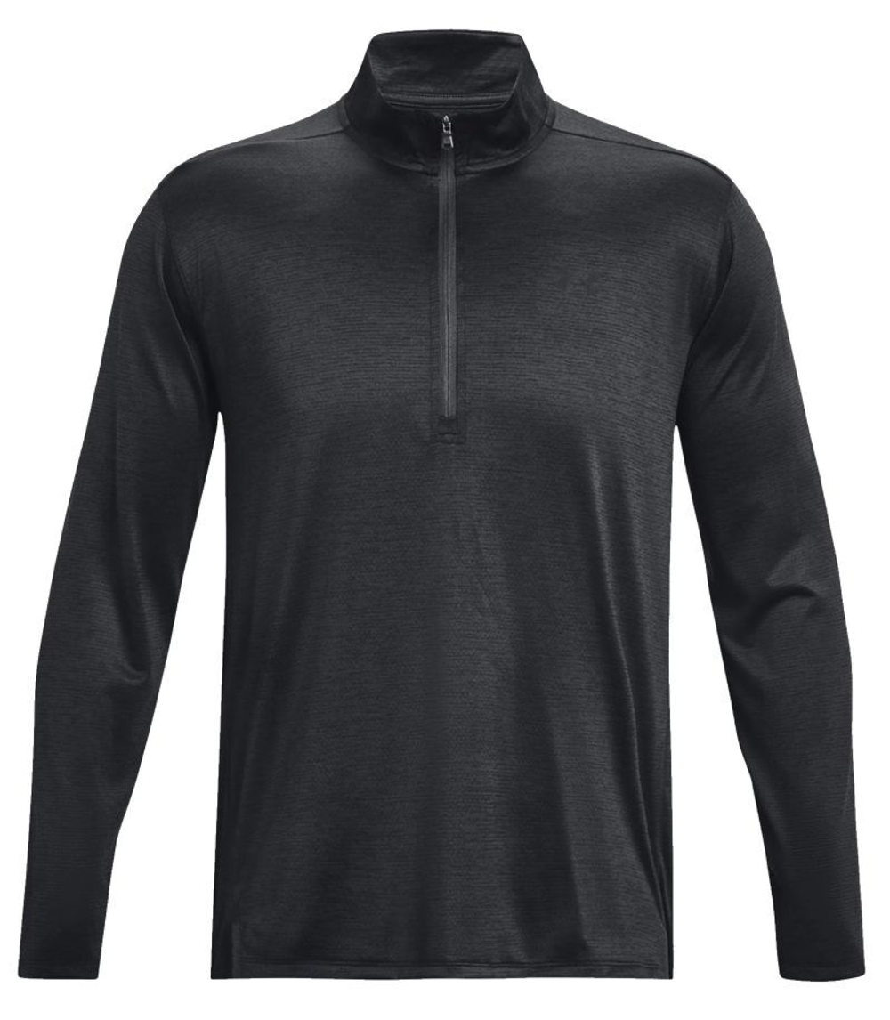 Мужская теннисная футболка с длинным рукавом Under Armour Tech Vent 1/2 Zip - черная