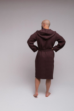 Халат вафельный с капюшоном 56-58 шоколад